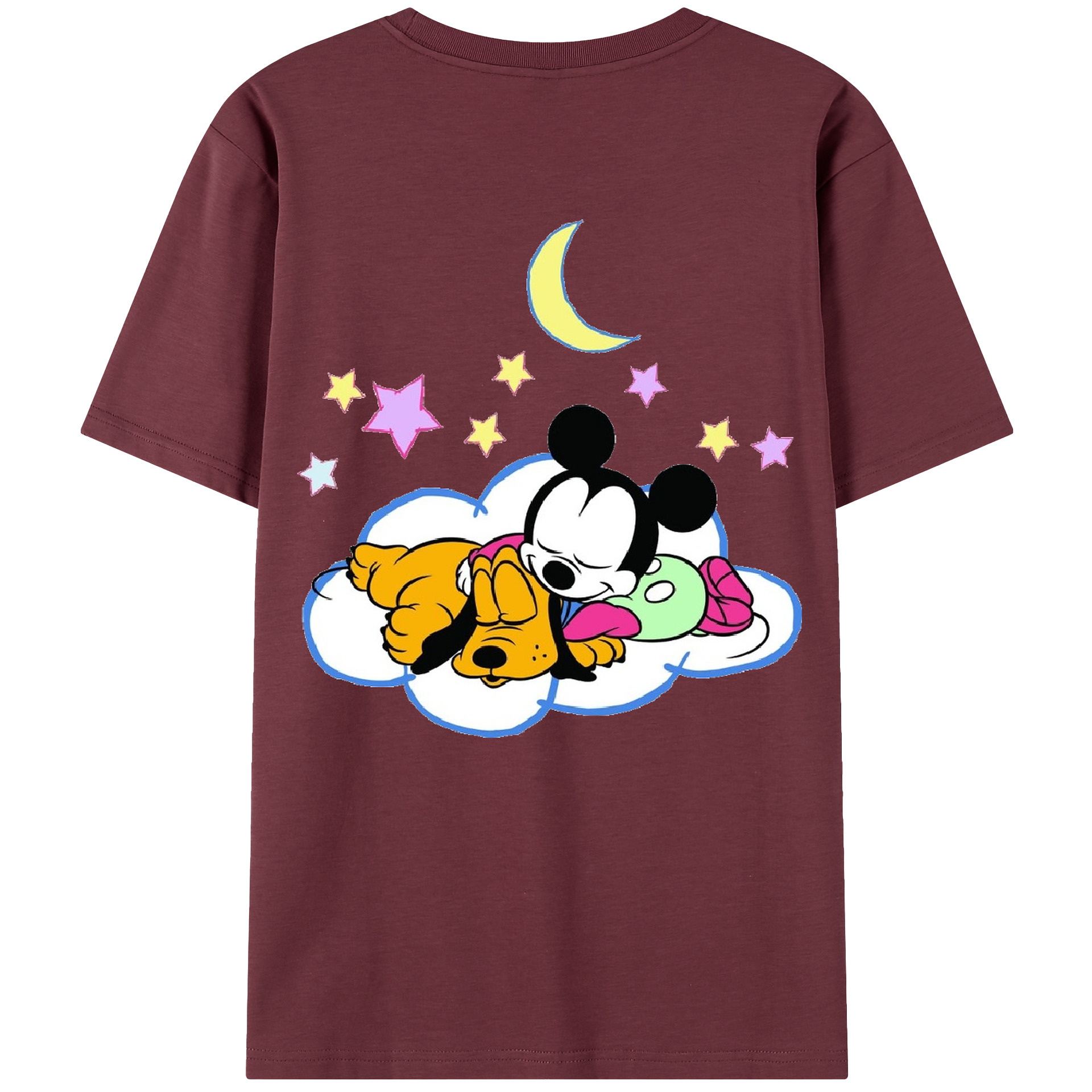 （画像用） ミッキーマウス Mickey Mouse 綿100％半袖Tシャツ（背面プリント）